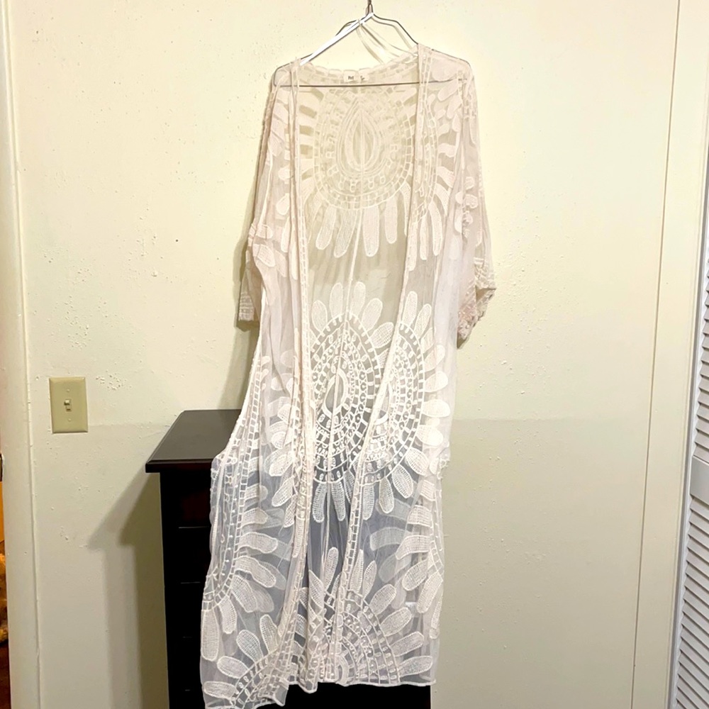 White lace Duster